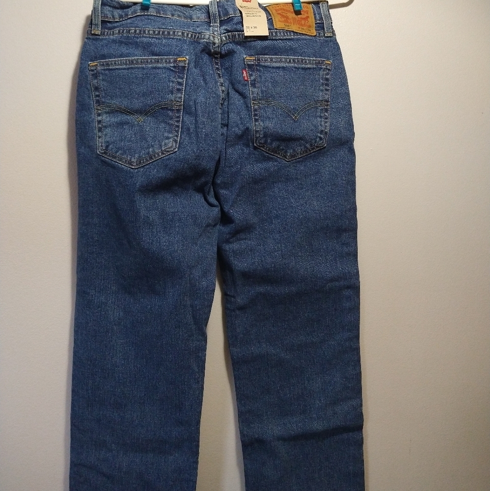 Levi's 514 Medium Indigo Straight Leg Regular Fit Blue Jeans - Picture 12 of 15